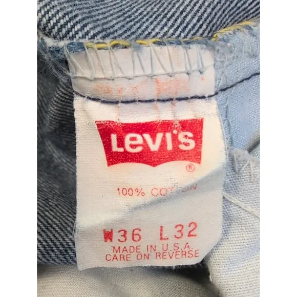 Vintage Levi's 505 Orange Tab Jeans Men's 36x32 Dark Indigo Denim USA Made 70s